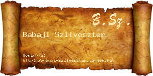 Babaji Szilveszter névjegykártya